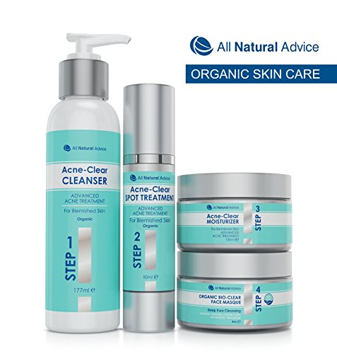 All Natural Advice Bio Organische Gesichtsmaske hergestellt in Kanada für sichtbar reinere Haut, bekämpft unreine Haut, dringt tief in die Poren, hydradiert und ist auch optimal zur Akne Behandlung 120 ml - 4