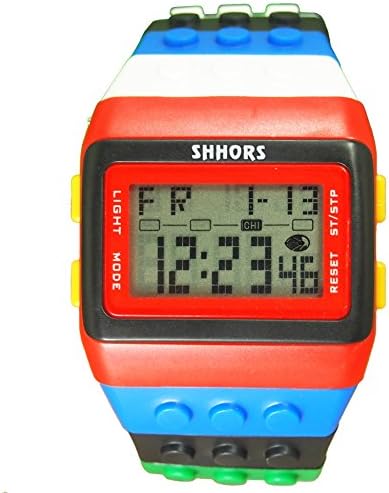 SHHORS Rainbow Color Multifunction Waterproof LED Children Wrist Watch Swimming Sports Watch Digital Wrist Watch (style 3)