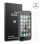[Lot de 3] Verre Trempé iPhone 5 / 5S / 5C / SE, ONSON Film Protection en Verre trempé écran Protecteur Vitre pour iPhone 5 / 5S / 5C / SE Anti Rayures - Sans Bulles D'AIR -Ultra Résistant Dureté 9H Glass Screen Protector