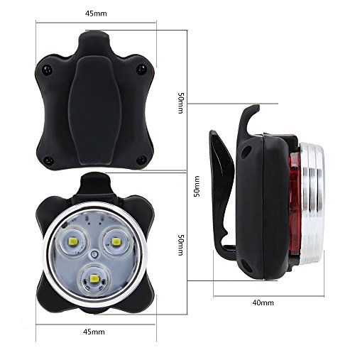 SWAMPLAND LED Fahrradbeleuchtung Set, USB Wiederaufladbare LED Fahrradlicht Set, Fahrradlampe Set inkl, LED Frontlichter und Rücklicht, 4 Licht-Modi USB Aufladbare Fahrradlichter, Fahrradlampen Set - 2