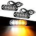 Produktbild Ralbay Frontblitzer Orange + Weiß Blitzer 4 LED Warnleuchte 12V-24V Kennleuchte Superhell Rundumleuchte Ultradünn für SUV LKW KFZ ATV Jeep Auto Motorrad mit 19 Blitzmuster 2 Stück