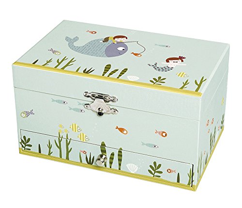 Trousselier 60608 – Spieluhr “ Ninon & Nioui Aquatique (grün)“ (Spieldose, Musikdose, Spieluhren) das ideale Geschenk zur Geburt, Taufe … - 2