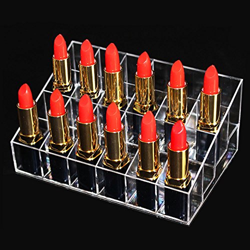 mobengo 24 Ständer Acryl Kosmetik Make-up Holder Organizer für Lippenstift, Pinsel CLEAR Case Display Rack transparent