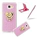 Produktbild Für Samsung Galaxy J5 Prime Schrittweise Farbwechsel TPU Cover, Herzzer Bling Glitter Schutz Hülle mit Liebe Herzen Ring Halter, Luxus Sparkles Glänzend Glitzer Silikon Crystal Case Durchsichtig Soft Rückseite Cover Shinning Back Cover Kratzfeste Hülle Etui 1 x Frei Grün Handy Halterung Ständer 1 x Frei Grün Touch Pen Stift Stylus for Samsung Galaxy J5 Prime - Rosa Ring Halter