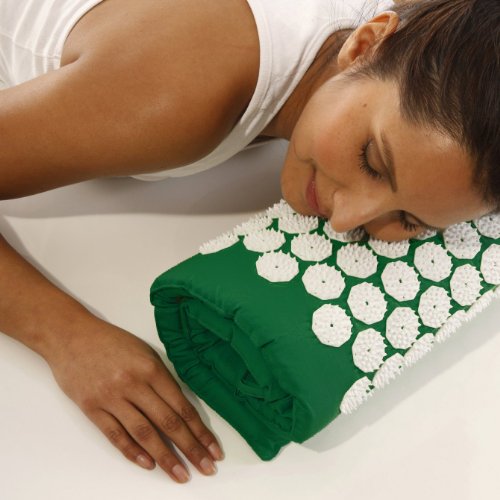 Yoga Akupressurmatte Akupunkturmatte Shanti Iplikator Nagelmatte 65×39 grün - 2