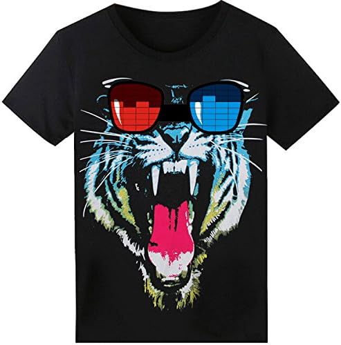 SOOOEC LED T-Shirt Sound Activated Equalizer T Shirt Light Up for Halloween EDM Party Hiphop Cosplay Concert Costume Birthday Gift