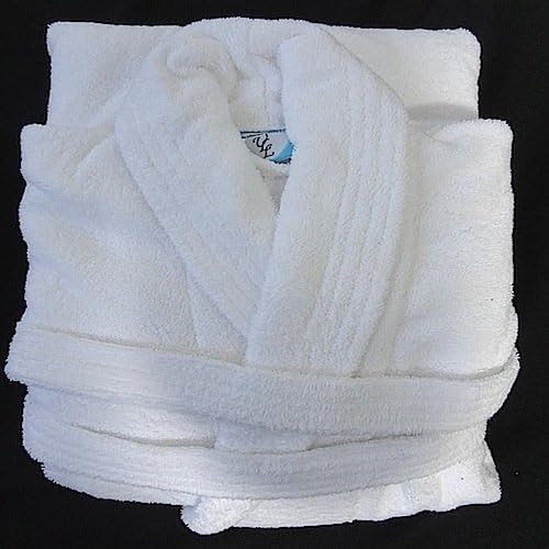 Ladies Womens Towel Dressing Gown Robe 100% Cotton Hotel Spa Towelling Terry Pink Lilac White Size UK S M L