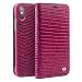 Produktbild iPhone X Lederhülle, iPhone X Ledertasche Frauen, Bestsky Krokodil Muster Premium Echtleder Hülle Brieftasche Kartenfach Design Flip Schutzhülle für Apple iPhone X/10, Rose