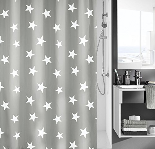 Kleine Wolke 5274977305 Duschvorhang Nova, 180 x 200 cm, platin