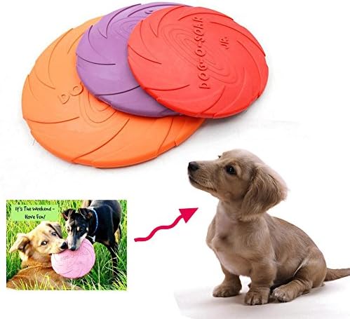 Dog flying Disc,NNIUK Dog Natural Rubber Flying Saucer/ Floating Water Dog Toy/ Floatable Frisbee Dog/ Dog Launchers Toy - The Best Gift for Your Lovely Pet,Color Random.