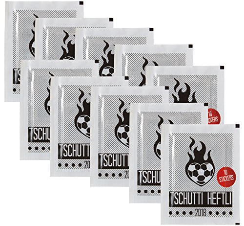tschutti heftli WM 2018 Russia – 10 Tüten mit je 10 Sticker – 100 Sticker – Ganz große Fußballkunst zum Sammeln