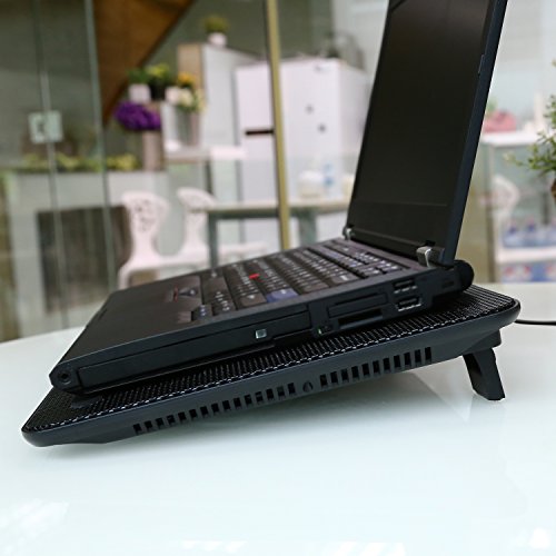 AUKEY Laptop Kühler 12-17 Zoll, 2 Lüfter mit LEDs, 2 USB-Ports, Cooling Pad, Notebook Cooler Ständer Kühlpad Kühlmatte (CP-R3) - 5