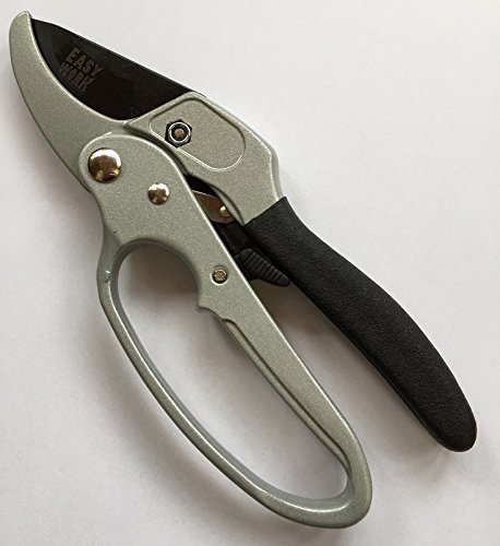 Amboss Gartenschere für Schnitte bis 20mm | Material: Metall | gehärtete Klinge mit Ratsche und Anti-Haftbeschichtung - 4