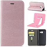 Galaxy A5 2017 Hülle,Schutzhülle Leder Case für Samsung Galaxy A5 2017,Ekakashop Vintage Rose Rot PU Leder Wallet Case Handyhülle Klapptasche Etui Bookstyle Flip Schale Weichen Silikon Buchstil Schale Tasche Magnet mit Standfunktion Kartenfächer für Samsung Galaxy A5 2017 + 1x Kostenlos Ständer (Farbe zufällig)