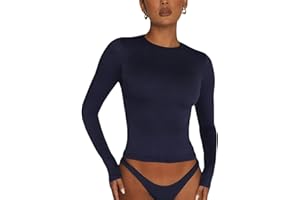 Geagodelia Damen Langarmshirt Elegant Oberteil Y2k Fashion Crop Top Sexy Langarm T-Shirt Bluse Aesthetic Clothes Outfit Frühling Sommer