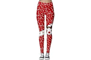 Odizli Leggings para mujer Ugly Navidad impresión digital delgados leggings cintura alta sin costuras moldeadoras opacas yoga deporte gimnasio pantalones largos pantalones de chándal