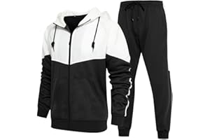 AOTORR Mens Tracksuit Set Full Zip Hooded Jacket Jogging Tops Bottoms Sweatshirt Suit with Pockets