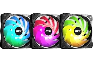 MSI MAX F12A-3 120 mm obudowa wentylatora (wentylator 3 x 120 mm, 3 sztuki, czarny, ARGB), A-RGB
