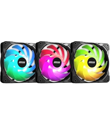 MSI MPG EZ120 ARGB Lüfter 120 Mm - Magnetisches Kabelloses Design, PWM Bis 1900 U/min, Mit Hub Für Bis Zu 18 Lüfter, Für MSI Mystic Light Sync