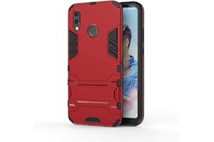 CHcase Huawei P20 Lite Funda, 2in1 Armadura Combinación A Prueba de Choques Heavy Duty Escudo Cáscara Dura PC + Suave TPU Silicona Rubber Case Cover con Soporte para Huawei P20 Lite -Red