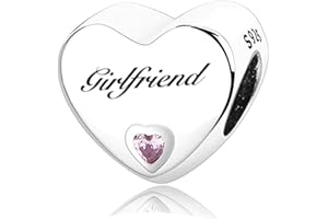 MsRosy New Women's S925 Sterling Silver Heart Charms For Bracelets Gift For the Family and Friends