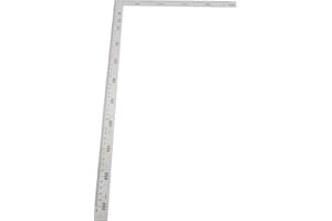 Oumefar Kadrowanie Kwadrat, Stal Nierdzewna 90 Stopni Linijka Kątowa Pomiar Kwadratowe Narzędzie Stolarz Kwadratowy, Metalowy Kształt Litery L Kwadratowa Linijka(500mm*250mm)
