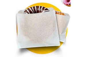 Simplelifeco UK 100 Pure Greaseproof Paper Food Bags (7 x 7”) | 100% Grease Resistant White Paper Sandwich Bags | B Corp