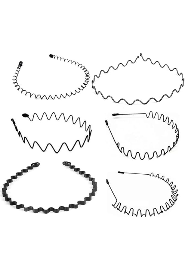 Lot De 12 Serre-Têtes En Métal Ondulé | Bandeaux Cheveux Unisexes Antidérapants, Pour Sport, Yoga, Maquillage - 4