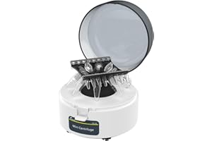 LAB FISH LABFISH Mini Centrifugeuse 4000 RPM,980 x g RCF, Microcentrifugeuse de laboratoire avec rotor 2-en1 Capacité 0.2/1.5/2ml Tubes à essai pour Médical/Sang/Sérum/Plasma