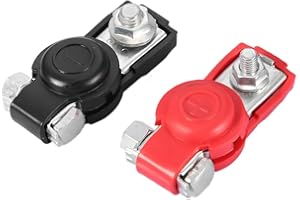 EVGATSAUTO Terminale di distribuzione della batteria, 2 pezzi Terminali batteria per auto universali Morsetti per morsetti per cavi Connettori per connettori con copertura protettiva