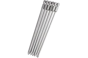 Bestgle 6 Piezas Cruzada Destornillador 150mm Cruzada Brocas 1/4 Inch Punta de Destornillador Largo Magnético Acero de Aleación S2