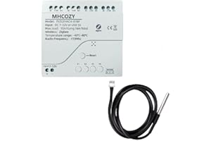 MHCOZY Smart Zigbee-Temperaturregler, 5–32 V Trockenkontakt, passiver Ausgang, 4 Relaisschalter, mit wasserdichtem Temperaturfühler, funktioniert mit Alexa (Tuya Zigbee-Hub erforderlich)