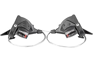 SOEKODU Cambio a Dito per Bici, 3 X 7 Cambio, Leva del Cambio per Bicicletta Con Cavo del Freno, 3 Velocità Cambio a Dito per Bici Set per Bici Strada MTB (3 x 7 Speed)