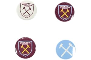 FOCO Forever Collectibles UK Limited Official West Ham United Fc button badge set pack of four