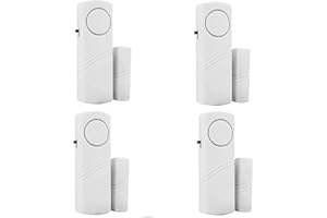 DAKEXIONG 4 Packs Alarmes de Porte et de Fenêtre,Détecteur Magnétique Effraction,pour Sécurité des Enfants,Bricolage pour Sécurité de Maison,Protection des Bureaux,Magasin Achat Pile AAA