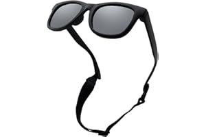 LOJUDI Baby Sonnenbrille Polarisierte mit Riemen Verstellbar Weicher Silikonrahmen für 0-24 Monate