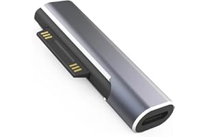 HIEBEE Surface Connector to USB-C Ladeadapter, DC15V 102W Typ C Buchse zu Surface Male für Microsoft Pro7/6/5/4 Surface Laptop 3/2/1, Surface Go, Surface Book