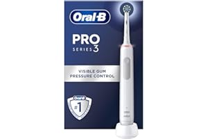 Oral-B Pro 3 Electric Toothbrush For Adults, 1 Cross Action Toothbrush Head, 3 Modes, Oral B Electric Toothbrush With Pressure Sensor, 2 Pin UK Plug, 3000, White