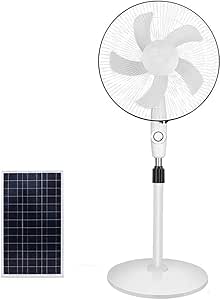 Gmrz Ventilateur Solaire De 16 Pouces Ventilateur Silencieux Sur Moteur A Courant Continu 3 Vitesses Fan Rechargeable Pour Office Home Outdoor Camping Avec Panneau Solaire Amazon Fr Sports Et Loisirs