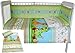 Babies-Island A 3 Piece Bedding For Baby/Toddler Bumper+Duvet Cover+Pillowcase Cot/Cot Bed - Green Dinosaurs - Size : 90x120 cm