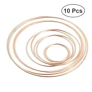 12 PièCes En Bois Floral Cerceau Ensemble Macramé Artisanat Anneaux