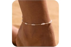 VIROMY Gold Anklet for Women 14K Gold Plated Heart Evil Eye CZ Anklet Adjustable Waterproof Foot Chain Dainty Zirconia Foot Chain