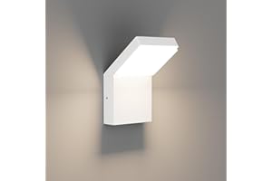 Klighten Zewnętrzna lampa ścienna LED 24 W, wodoodporna lampa ścienna IP65, nowoczesna aluminiowa lampa zewnętrzna na taras, wejście do ogrodu, 1500 lumenów, biała, naturalna biel 4000 K