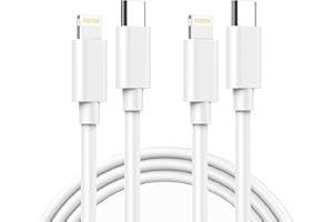 HOSOW [Certifié Apple MFi],Câble USB C vers Lightning Cable 1M Lot de 2 Charge Rapide Chargeur Cordon Fil pour iPhone 14 13 12 Pro Max/Mini/11/XS/X/8/SE