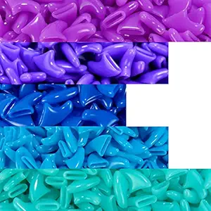 100 pcs Soft Cat Claw Caps for Cats Nail Claws 5X Colors + 5X Adhesive Glue + 5X Applicator, Pet Tips Cover Paws Soft Covers (M, Purple, Violet, Blue, Sky Blue, Turquoise)