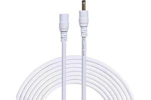 Liwinting 1 Metros DC Cable de Extensión de Alimentación 1,35 mm x 3,5 mm Macho a Hembra Cable de Extensión, Adecuado para Adaptador de Corriente, Cámara IP Inalámbrica y Mucho Más - Blanco