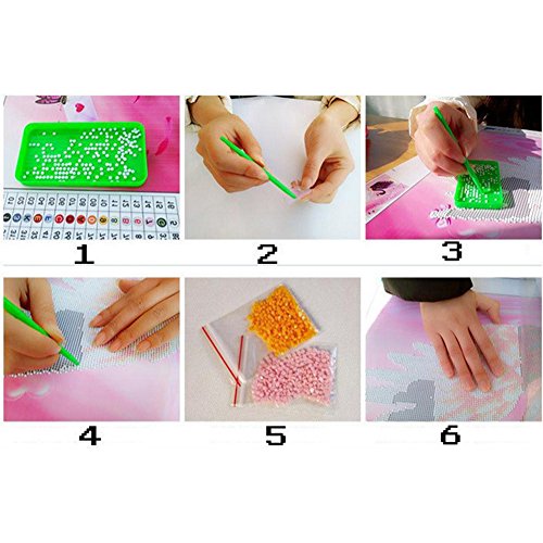 Amazingdeal365 Motiv-Pfau Blüte 5D DIY Diamond Stickerei Malerei Kreuzstich für Balkon,Terasse,Café,Kinderzimmer,Wohnzimmer, Schlafzimmer, Arbeitszimmer usw. - 5