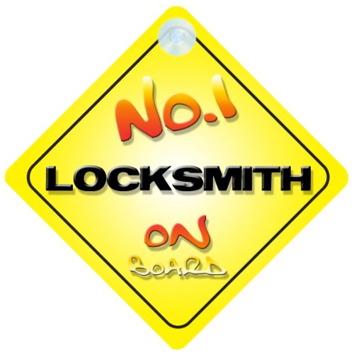 No.1 Locksmith on Board Novelty Car Sign New Job / Promotion / Novelty Gift / Present