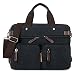 Produktbild BAOSHA HB-22 Vintage Leinwand Herren Aktentasche Rucksäcke Arbeitstasche Umhängetasche Laptoptasche Schwarz