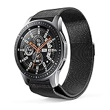 GOSETH für Samsung Galaxy 46mm Watch Uhrenarmband, Milanaise Schlaufe Verstellbar Edelstahl Handgelenk Band Magnet Verschluss für Samsung Galaxy Armbanduhr SM-R800/SM-R805 Fitness Smart Watch-Schwarz